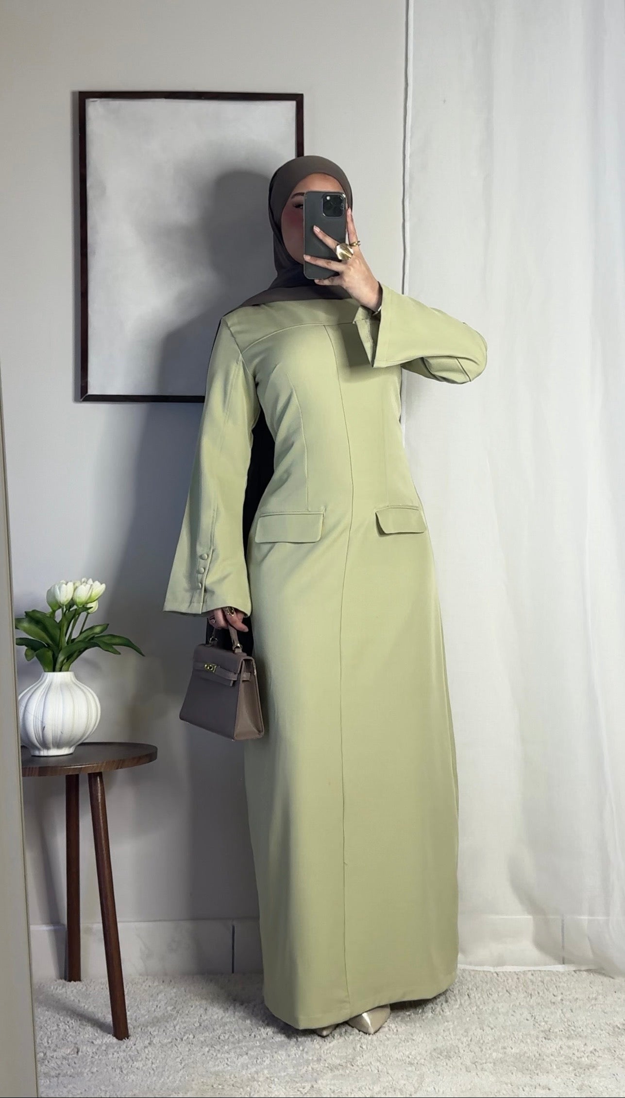 Robe longue structurée - vert mint -