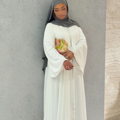 Abaya Nihel 4 pièces - blanc pur -
