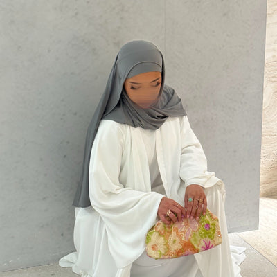 Abaya Nihel 4 pièces - blanc pur -