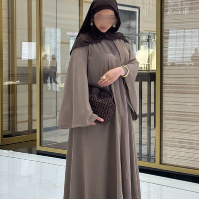 Abaya Nihel 4 pièces - taupe - [PRÉCOMMANDE]