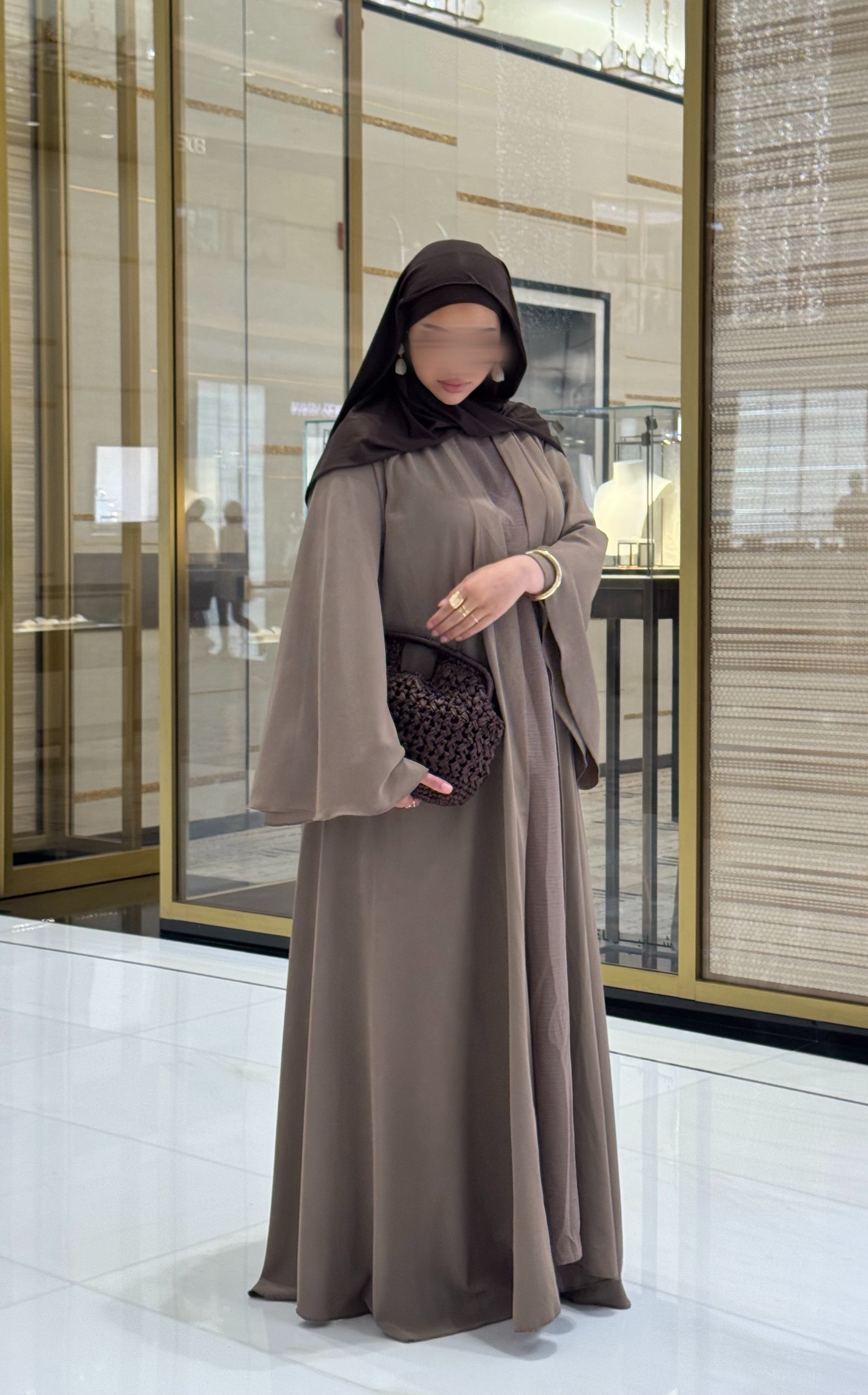 Abaya Nihel 4 pièces - taupe - [PRÉCOMMANDE]