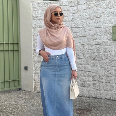 Jupe en jean - bleu -