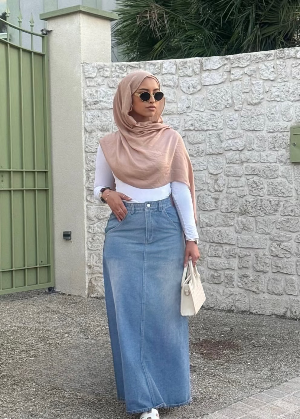 Jupe en jean - bleu -