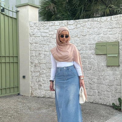 Jupe en jean - bleu -