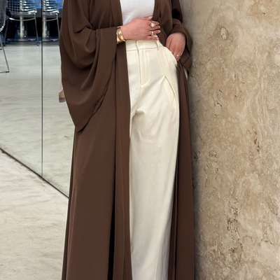 Abaya Nihel 4 pièces - marron - [précommande]