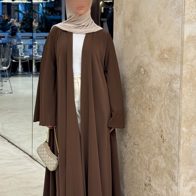 Abaya Nihel 4 pièces - marron - [précommande]