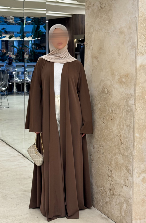 Abaya Nihel 4 pièces - marron - [précommande]
