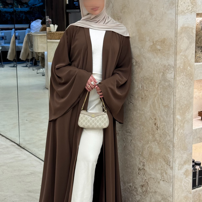 Abaya Nihel 4 pièces - marron - [précommande]