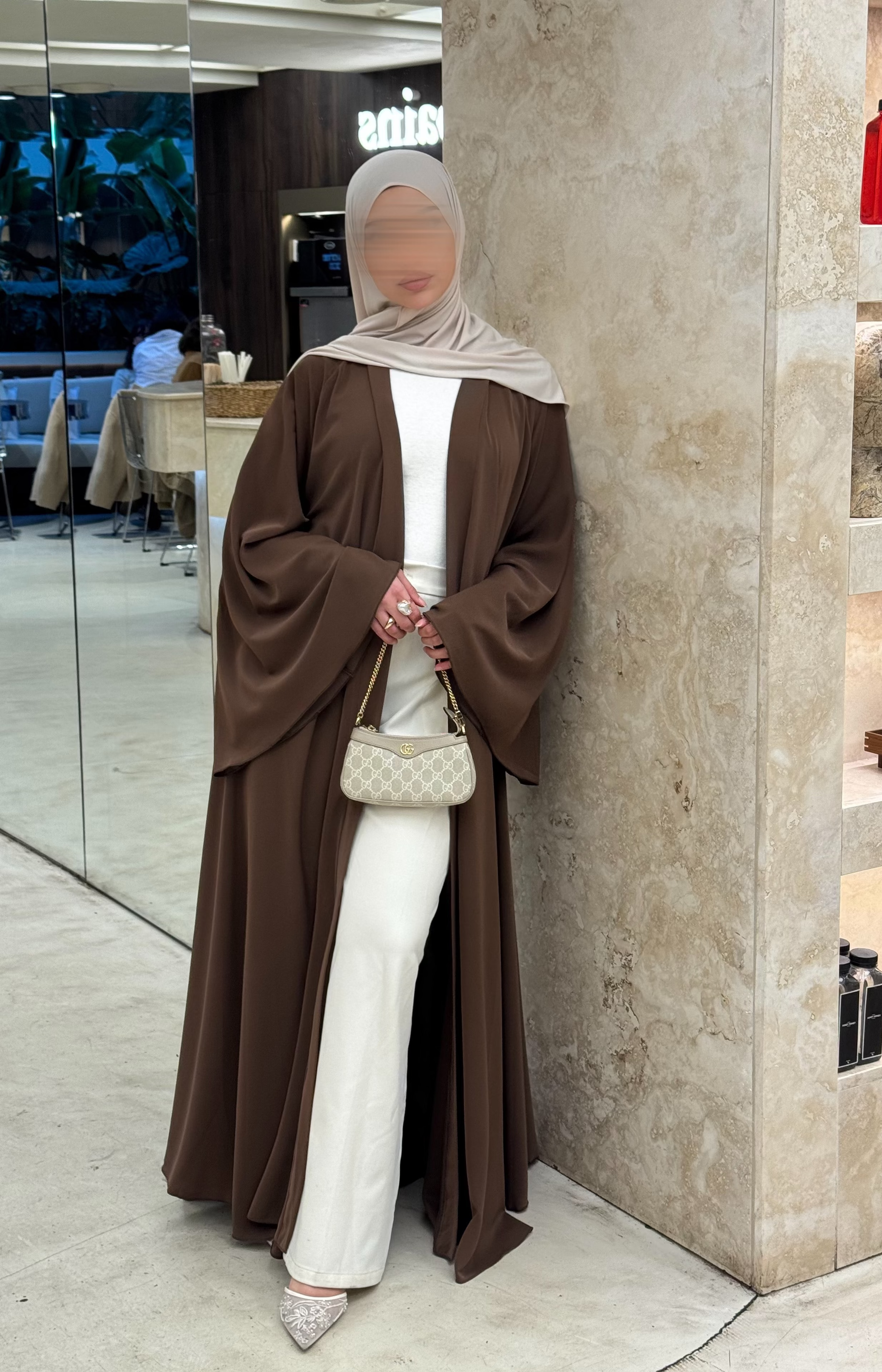 Abaya Nihel 4 pièces - marron - [précommande]