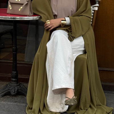 Abaya Nihel 4 pièces - olive - [précommande]