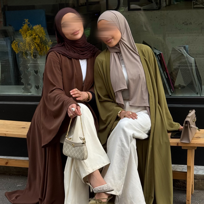Abaya Nihel 4 pièces - marron - [précommande]