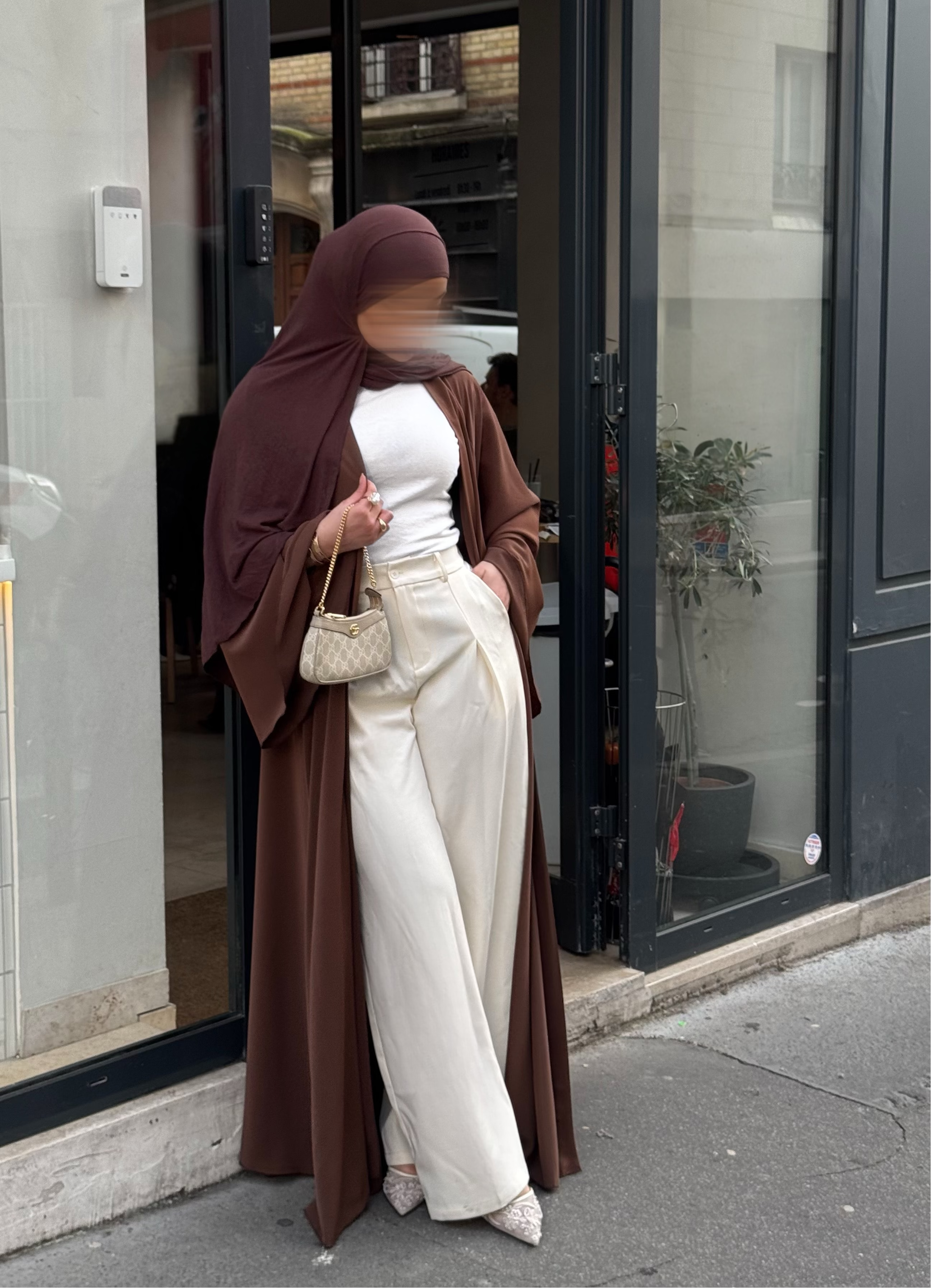 Abaya Nihel 4 pièces - marron - [précommande]