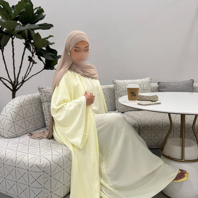 Abaya Nihel 4 pièces - jaune beurre - [PRÉCOMMANDE]