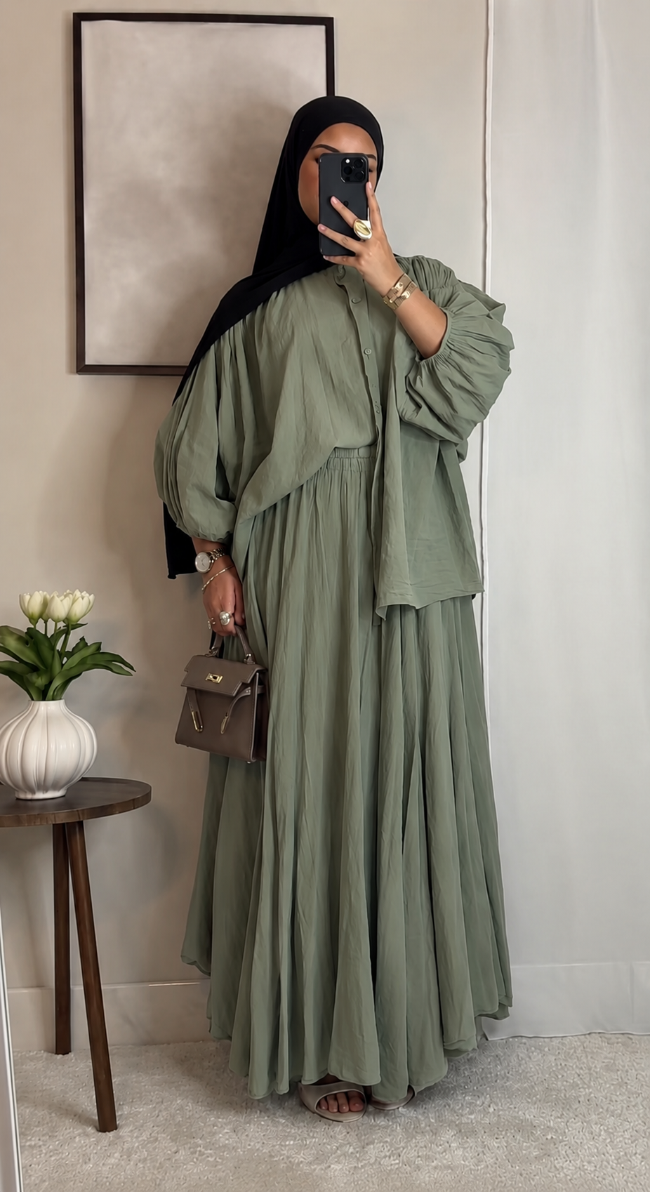 Ensemble 100% coton - olive -