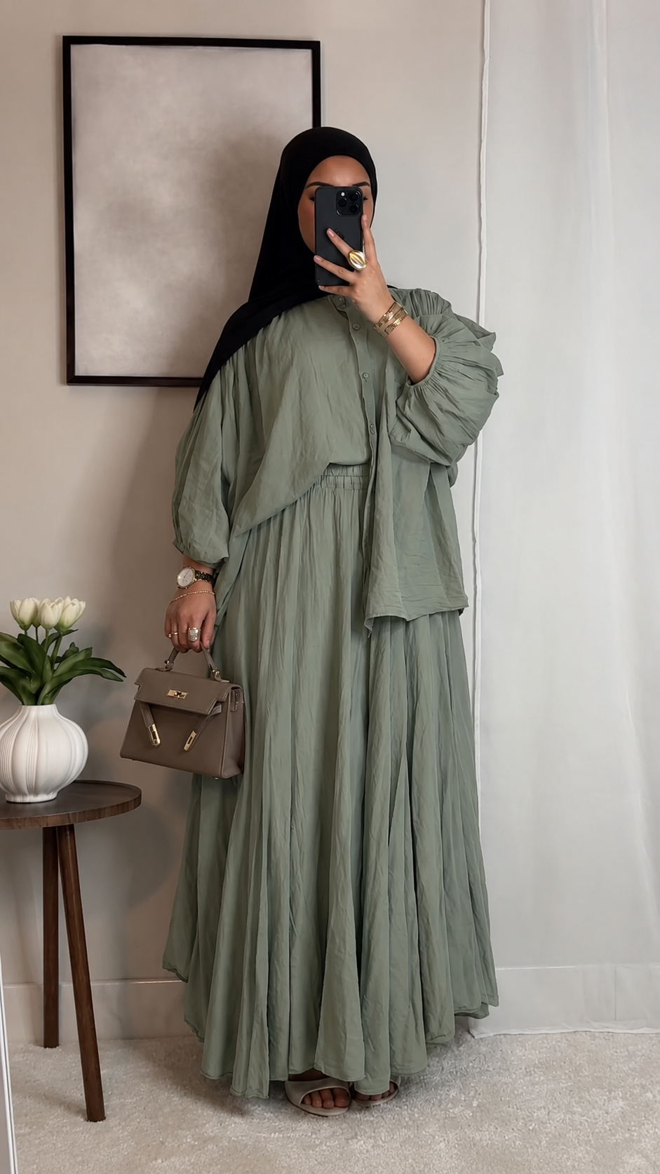 Ensemble 100% coton - olive -