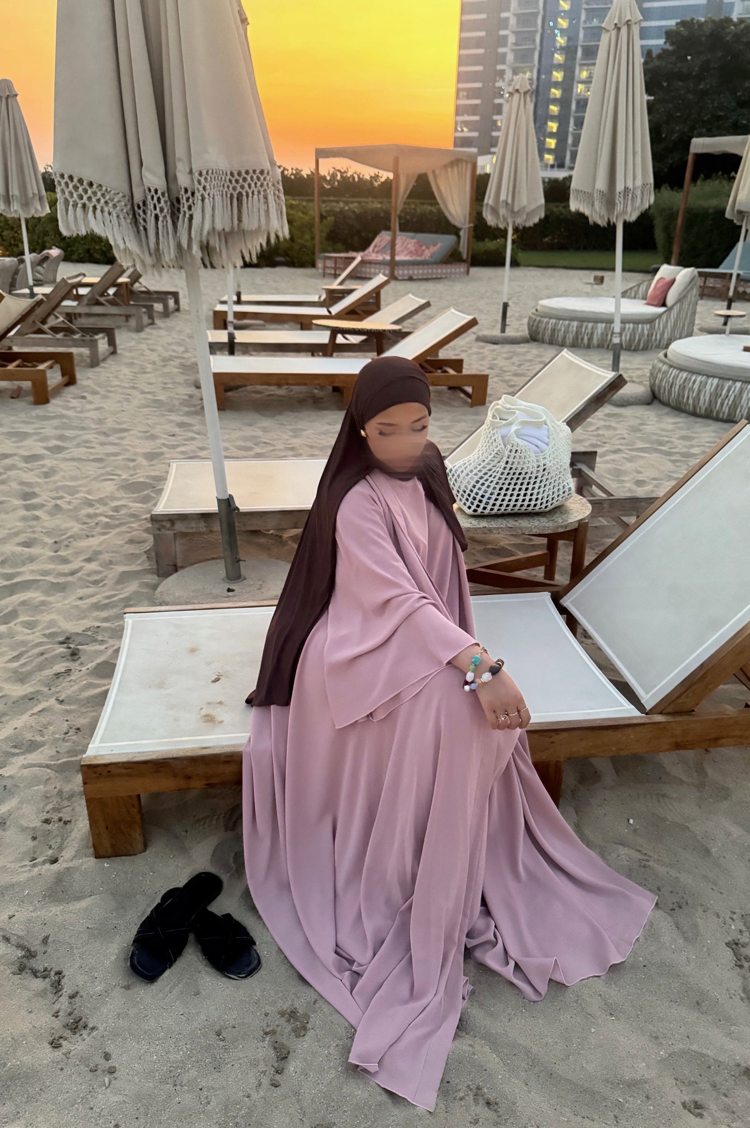 Abaya Nihel 4 pièces - baby pink - [PRÉCOMMANDE]
