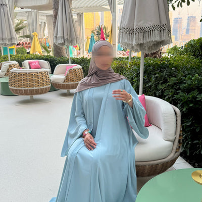 Abaya Nihel 4 pièces - baby blue -