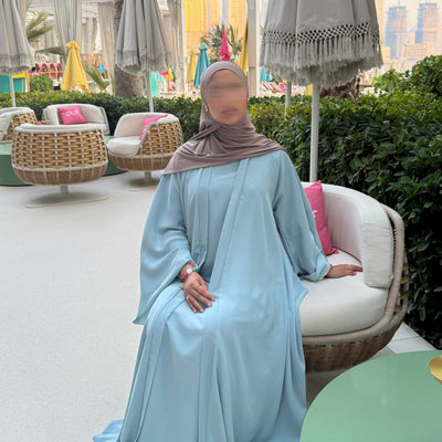 Abaya Nihel 4 pièces - baby blue -
