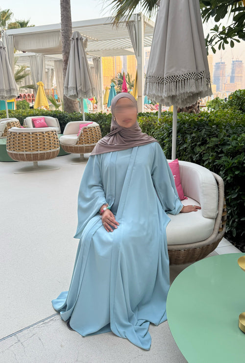 Abaya Nihel 4 pièces - baby blue - [PRÉCOMMANDE]