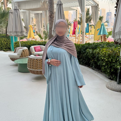 Abaya Nihel 4 pièces - baby blue -