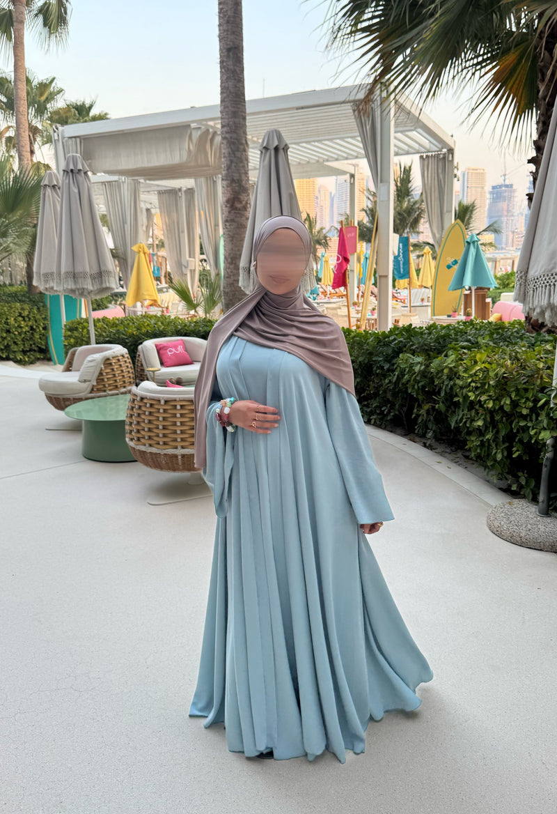 Abaya Nihel 4 pièces - baby blue - [PRÉCOMMANDE]