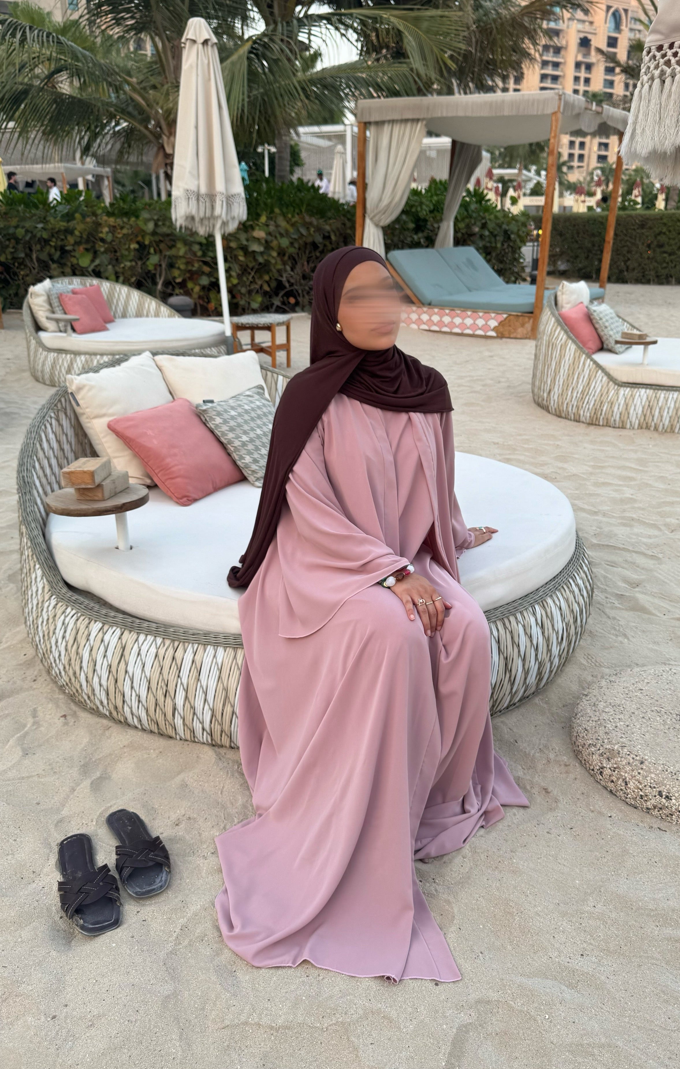 Abaya Nihel 4 pièces - baby pink -