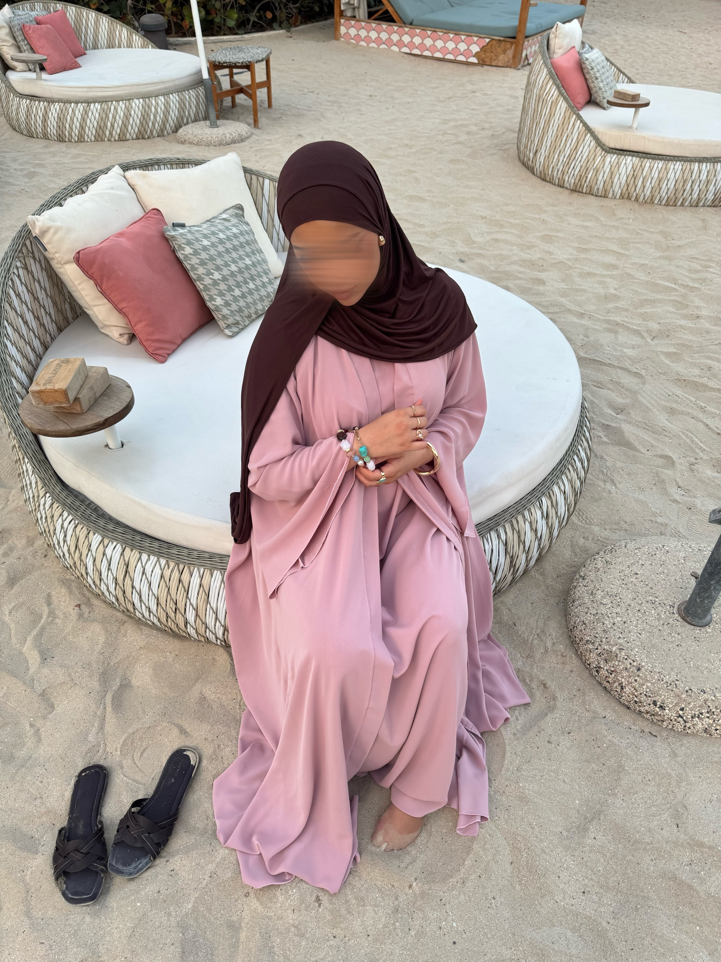 Abaya Nihel 4 pièces - baby pink -
