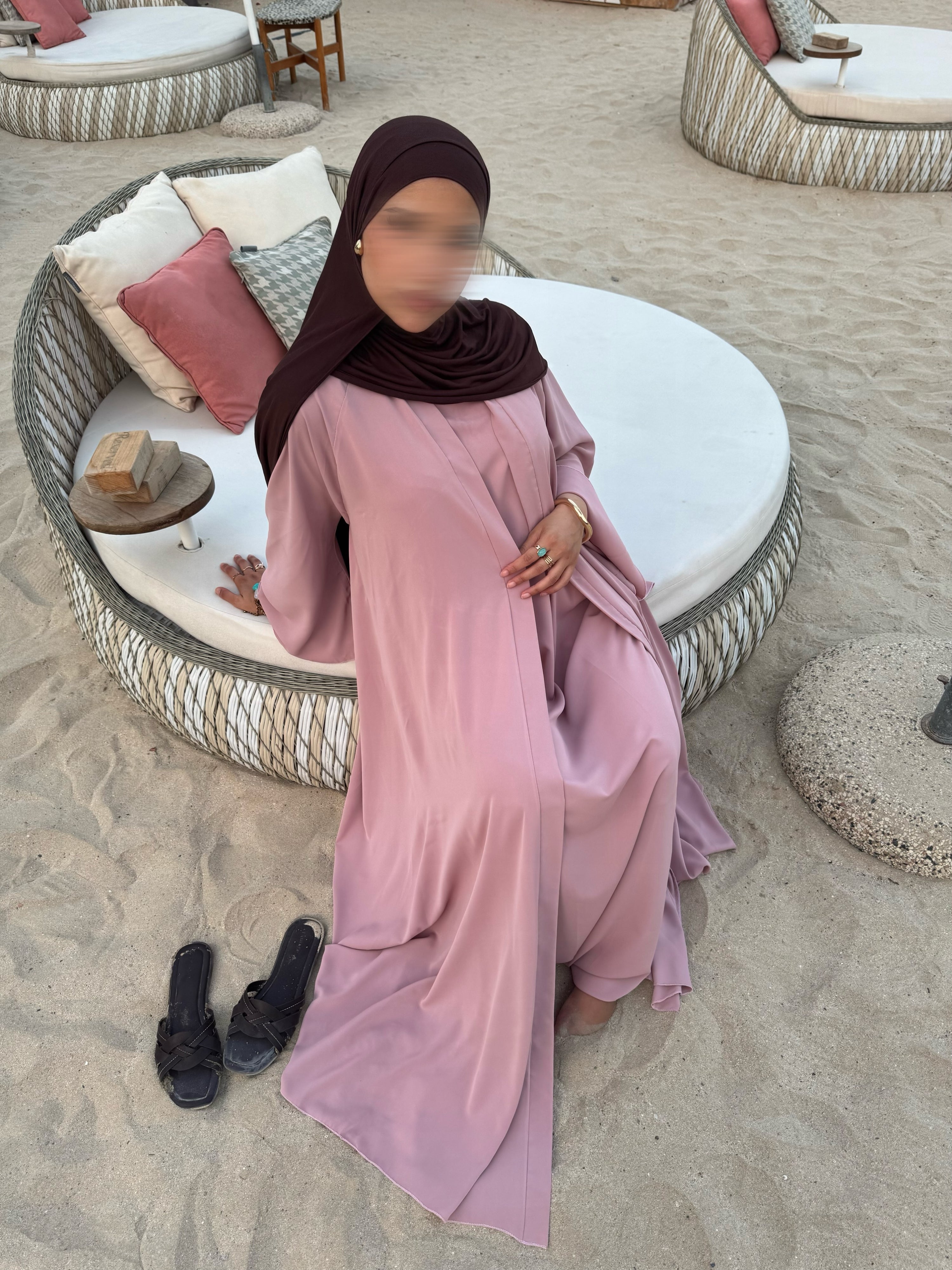 Abaya Nihel 4 pièces - baby pink -