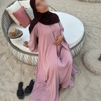 Abaya Nihel 4 pièces - baby pink -