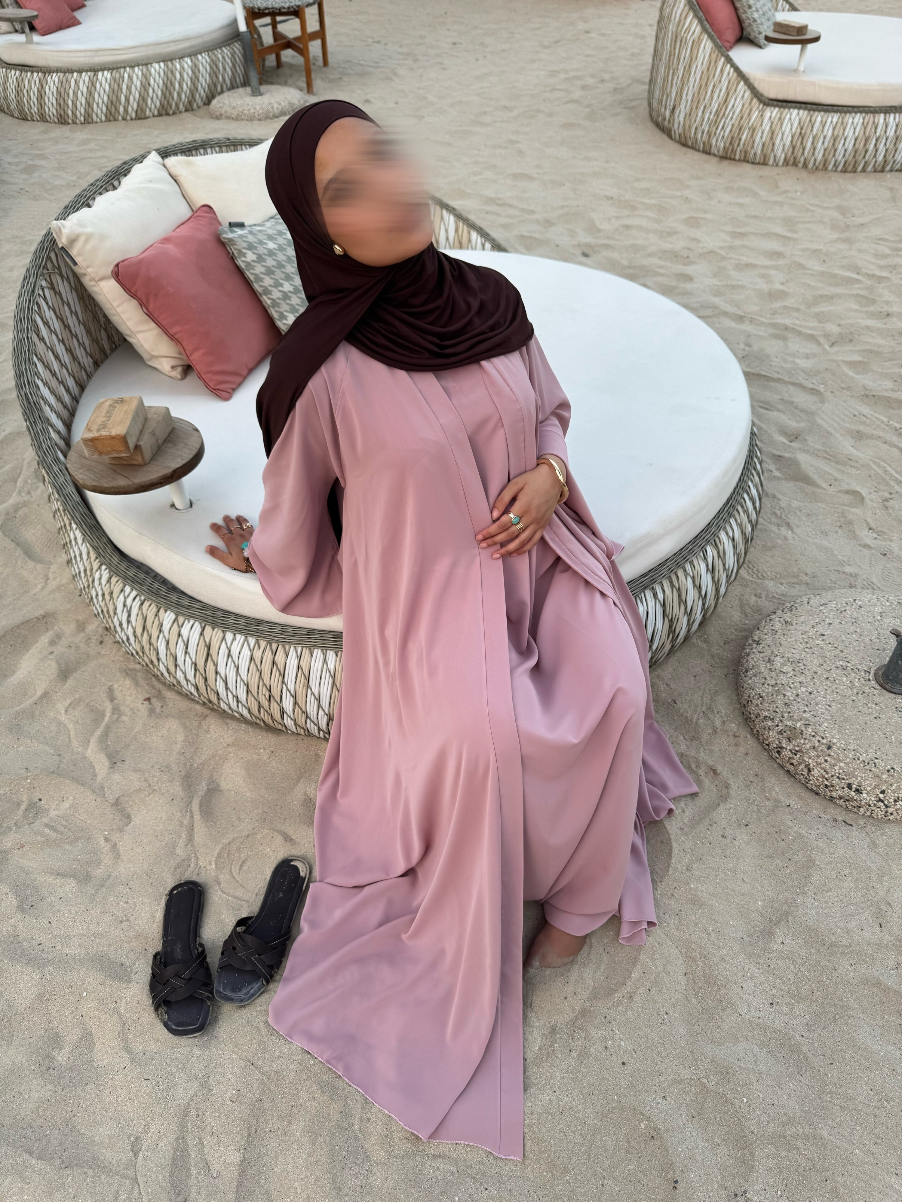 Abaya Nihel 4 pièces - baby pink -