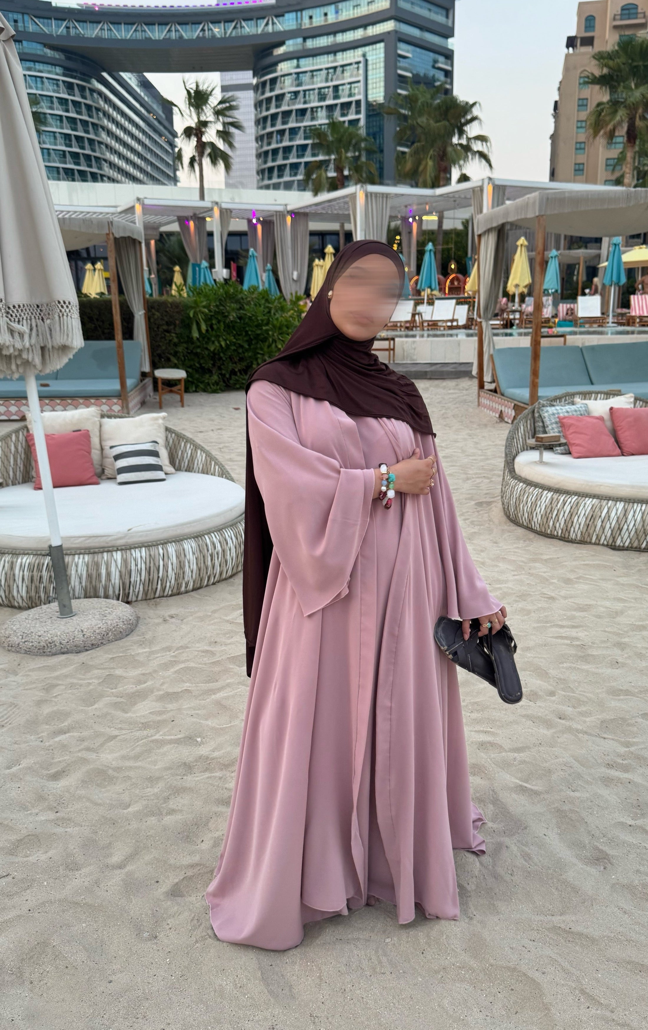 Abaya Nihel 4 pièces - baby pink -