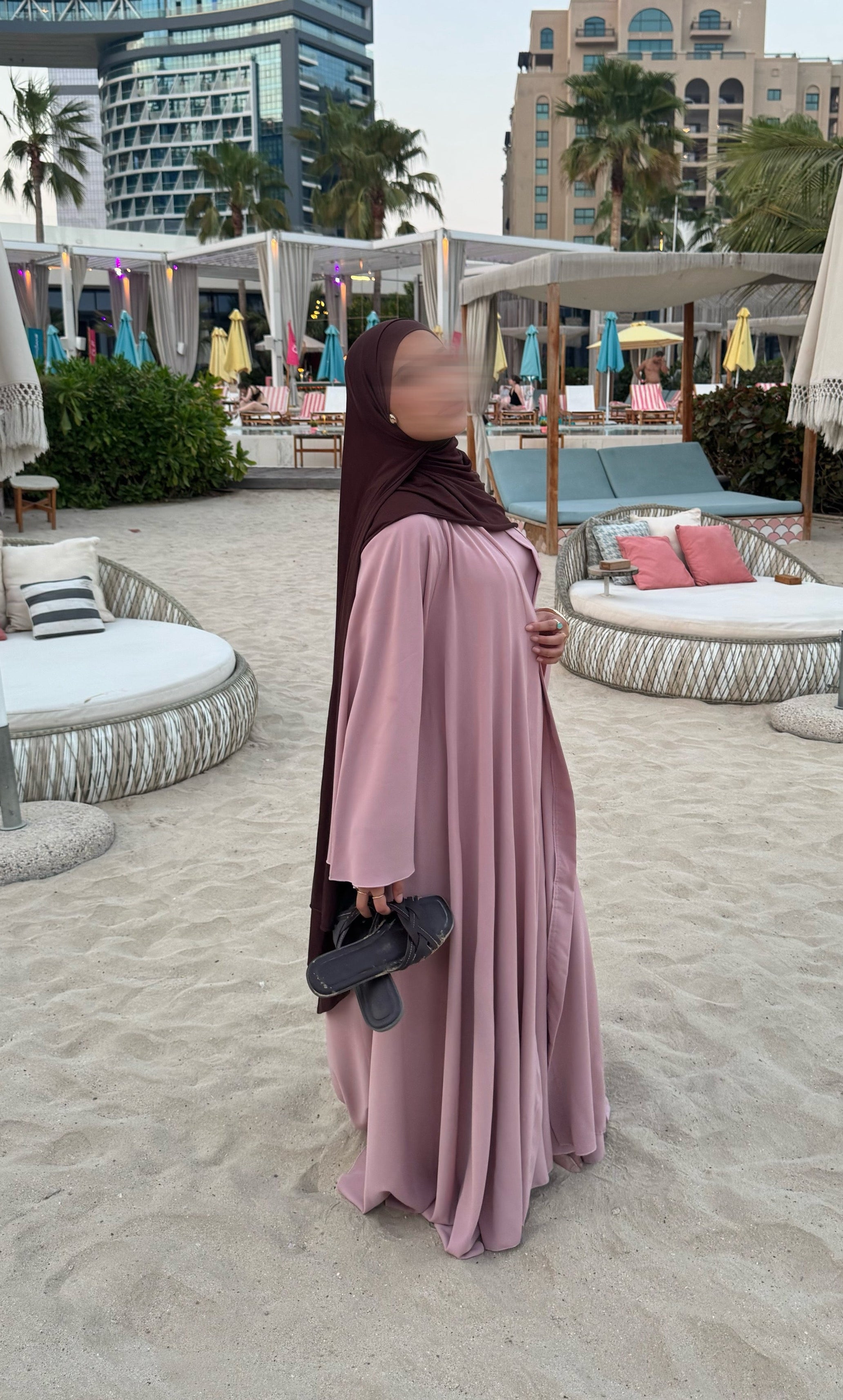 Abaya Nihel 4 pièces - baby pink -