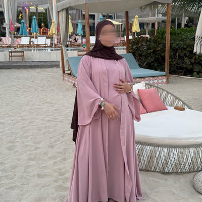 Abaya Nihel 4 pièces - baby pink -