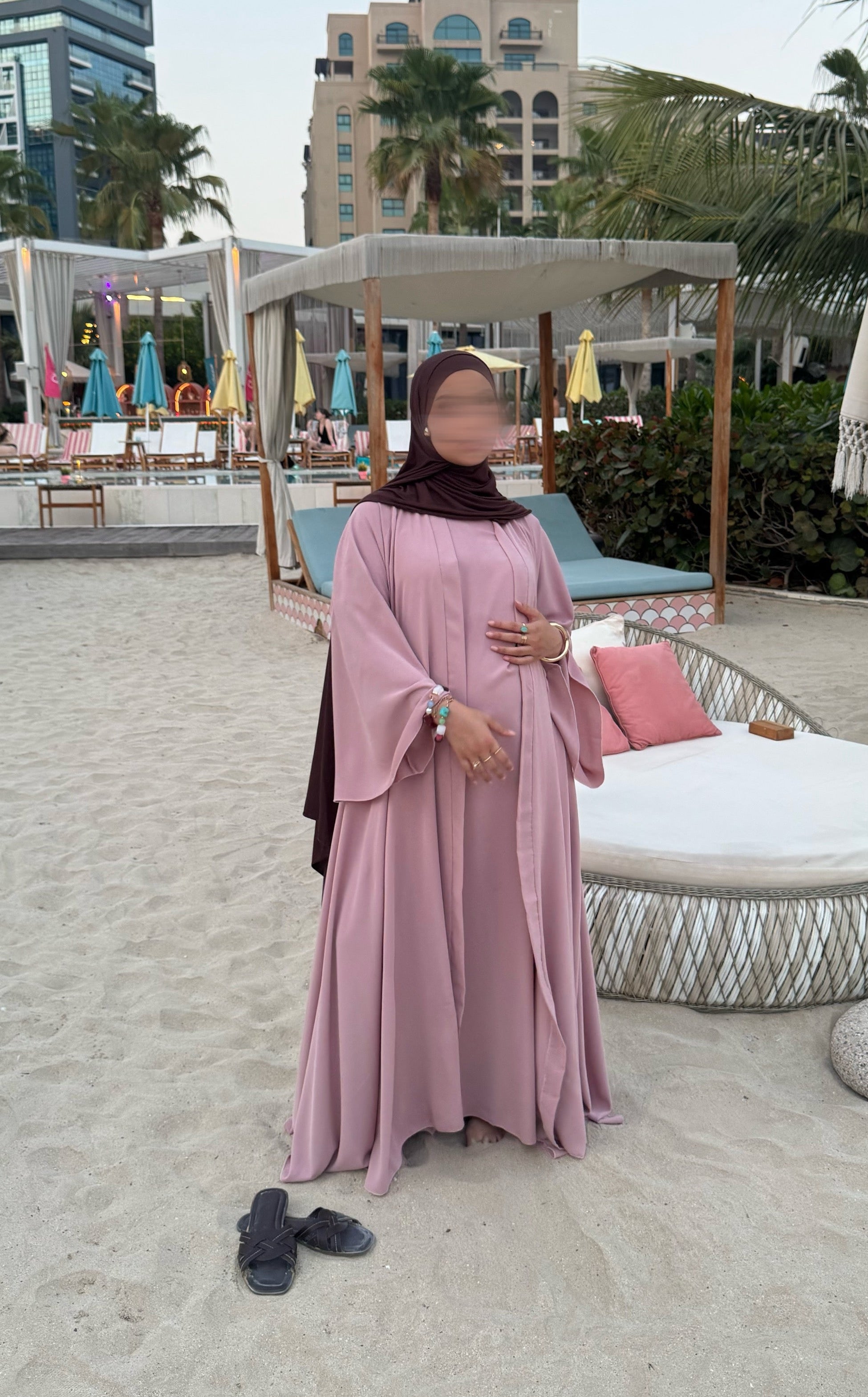 Abaya Nihel 4 pièces - baby pink - [PRÉCOMMANDE]