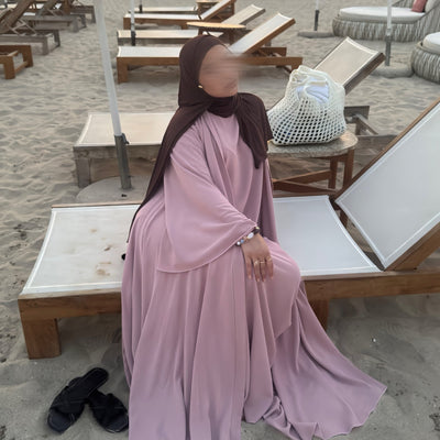Abaya Nihel 4 pièces - baby pink -