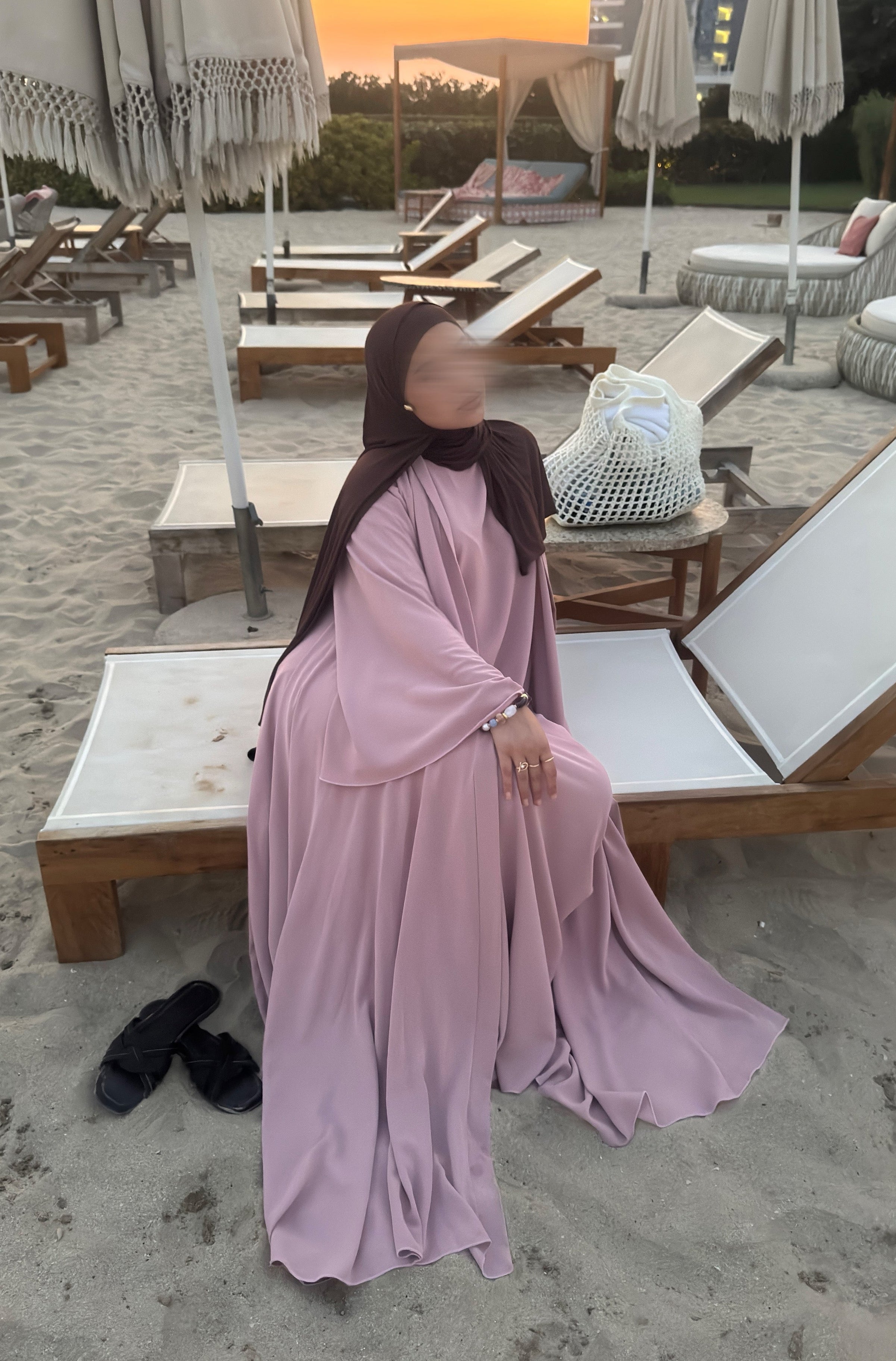 Abaya Nihel 4 pièces - baby pink -