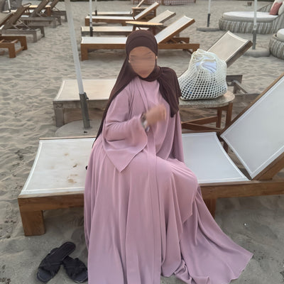 Abaya Nihel 4 pièces - baby pink -