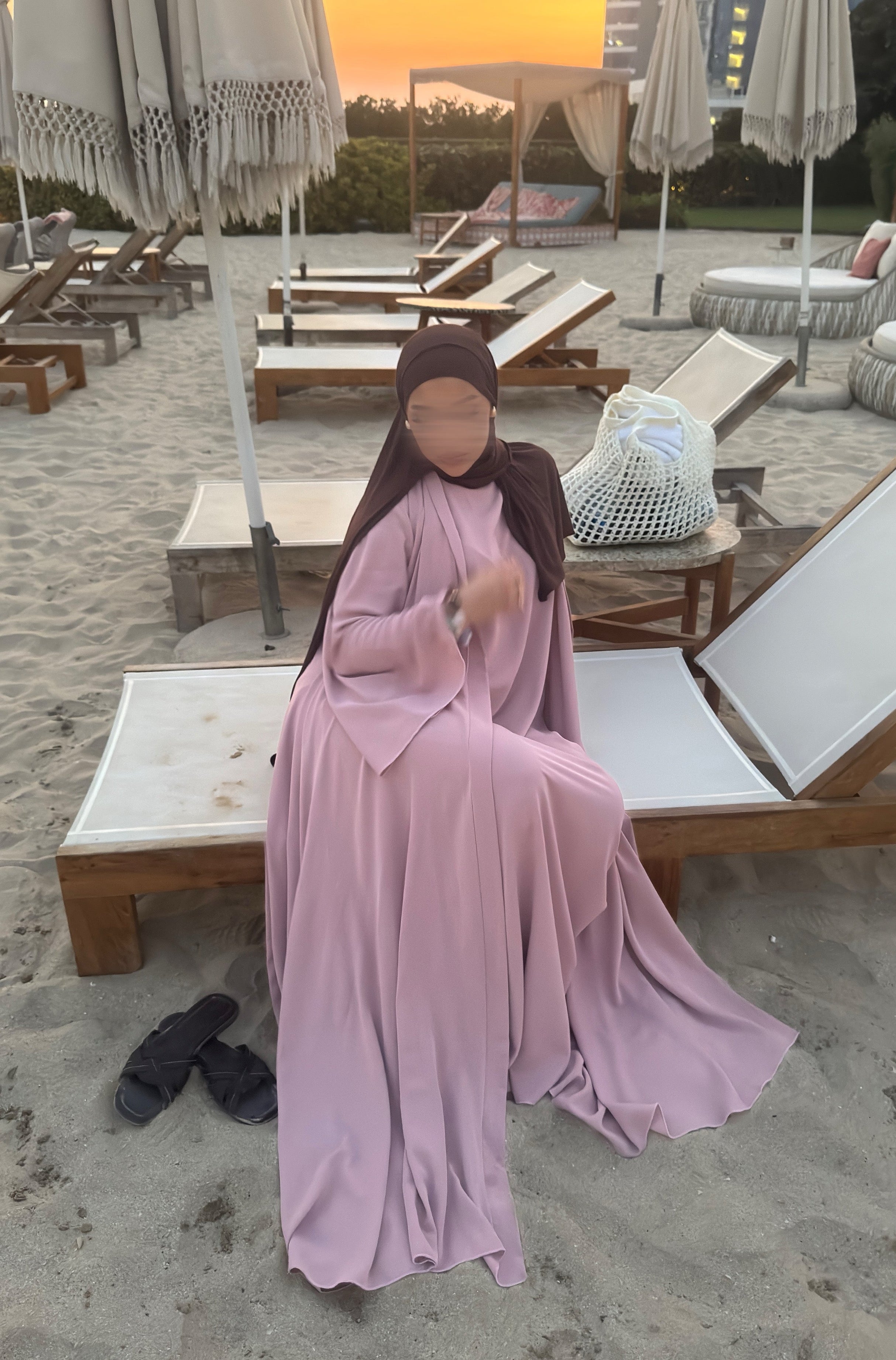 Abaya Nihel 4 pièces - baby pink -