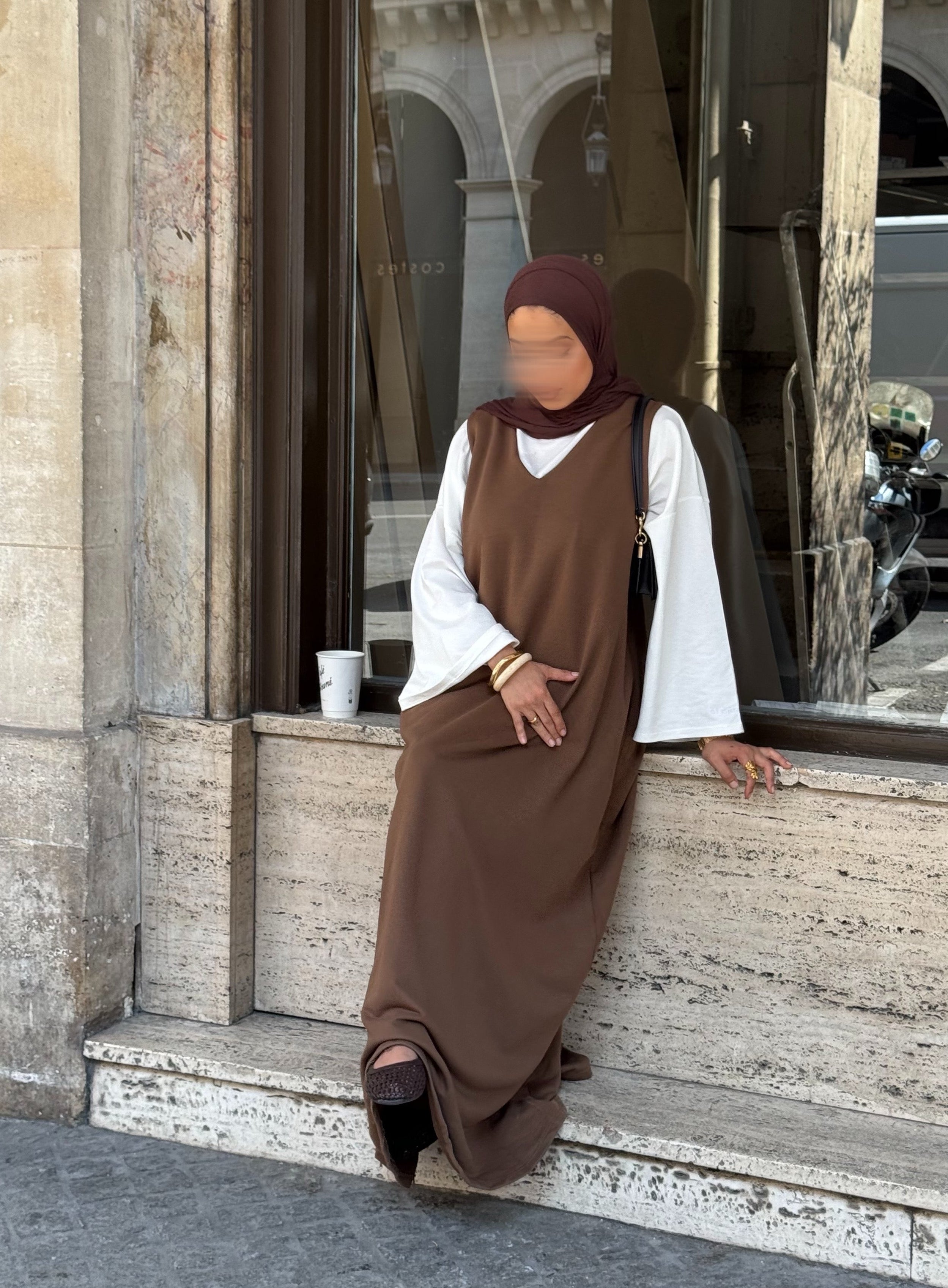 Robe comfy sans manches - marron -