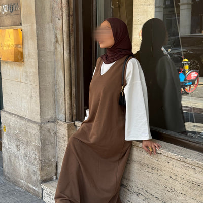 Robe comfy sans manches - marron -