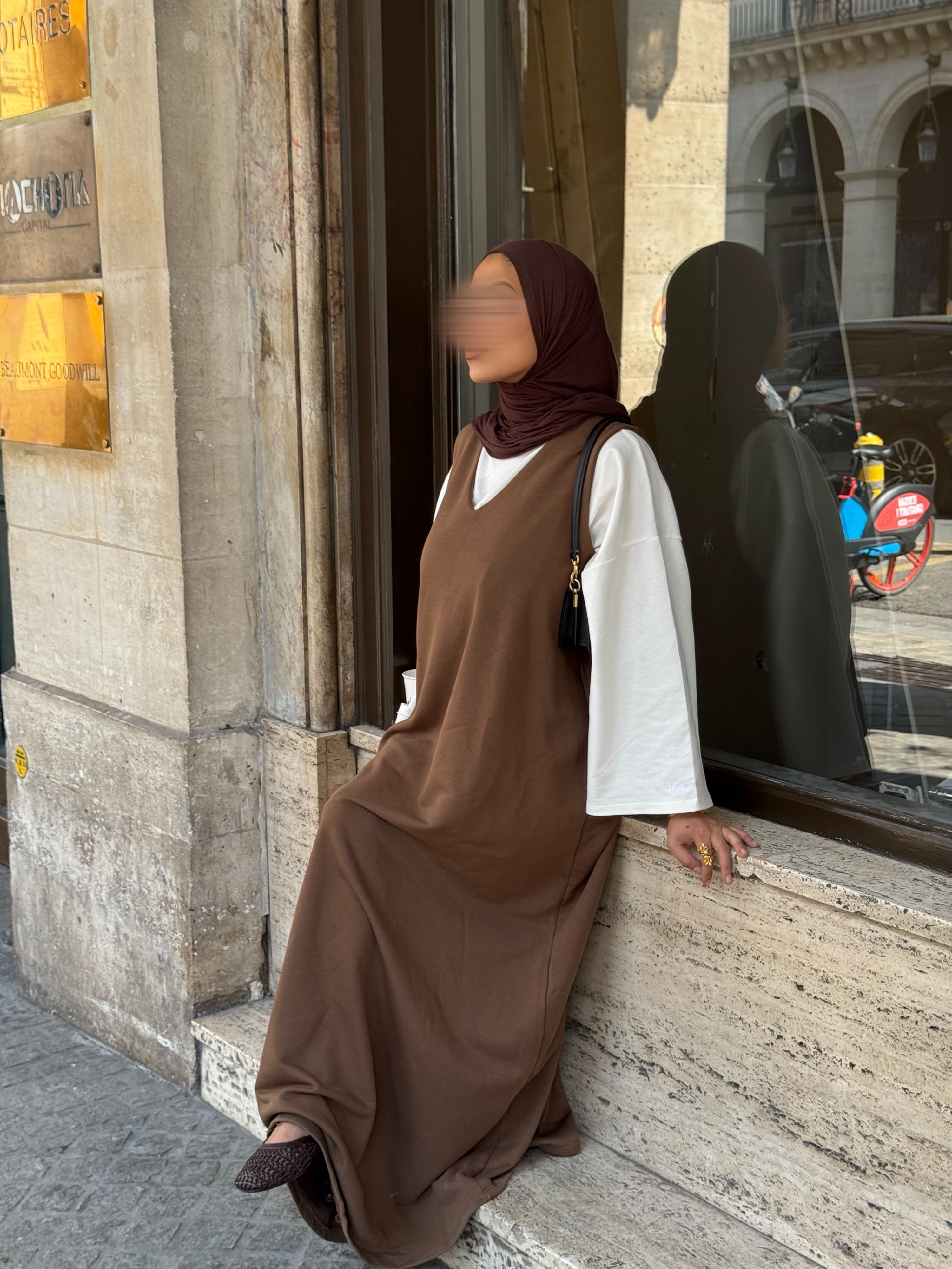 Robe comfy sans manches - marron -
