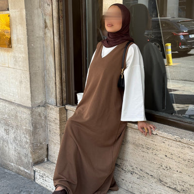 Robe comfy sans manches - marron -