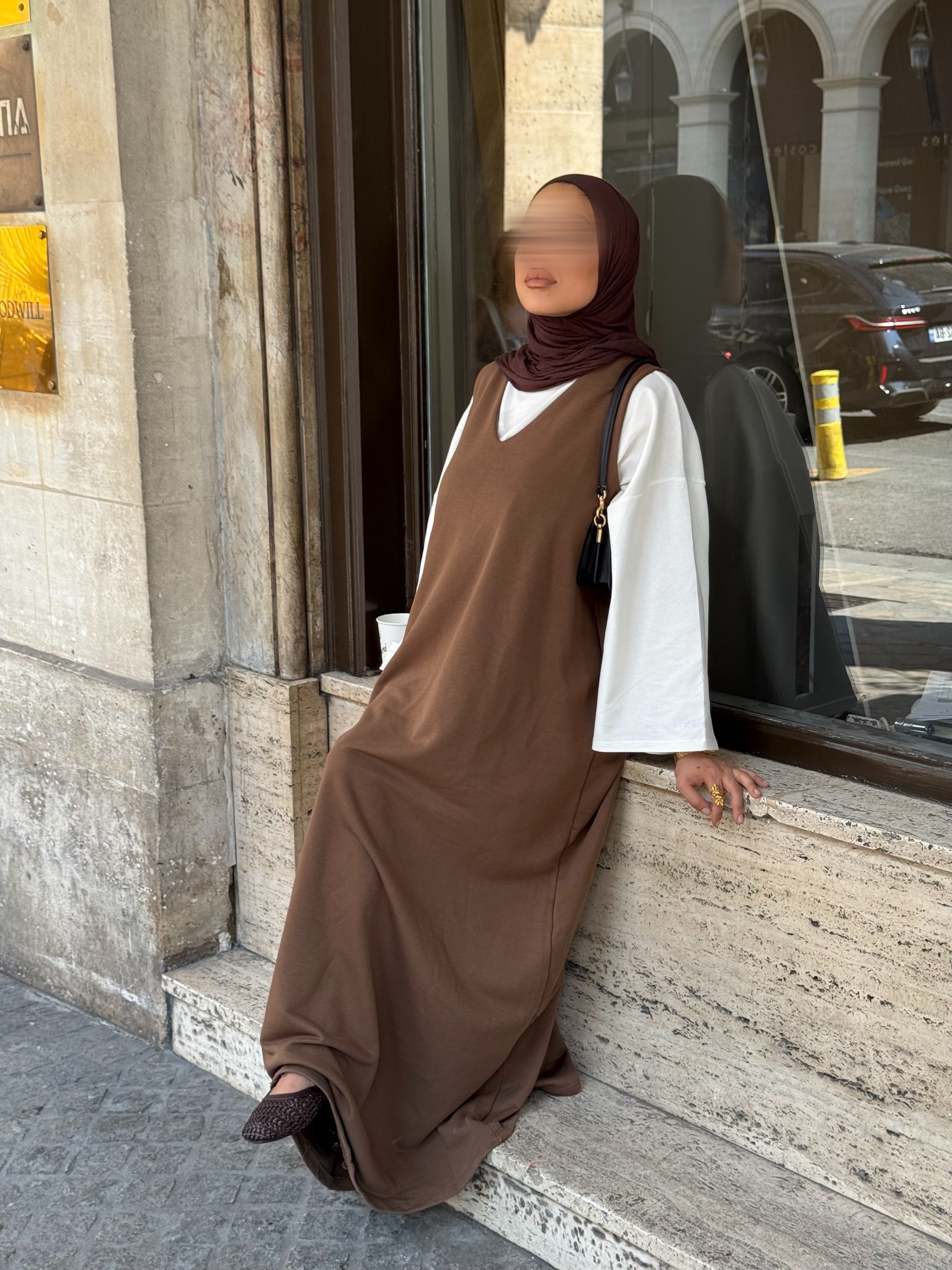 Robe comfy sans manches - marron -