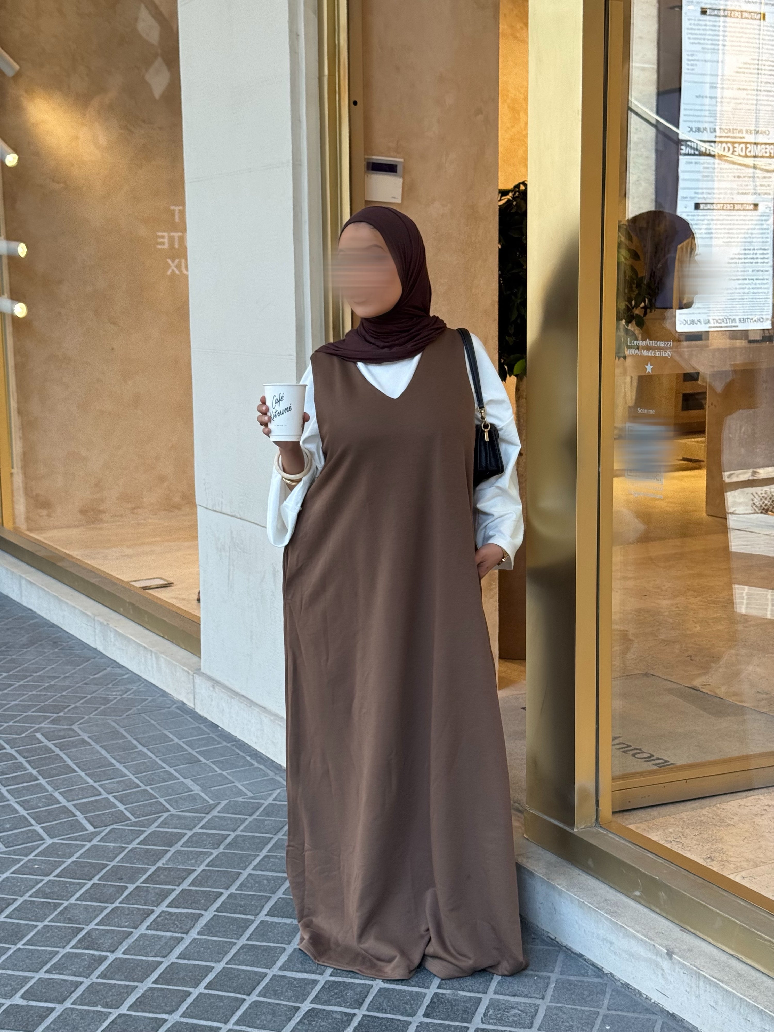 Robe comfy sans manches - marron -