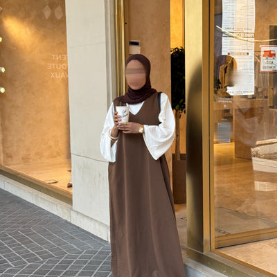 Robe comfy sans manches - marron -