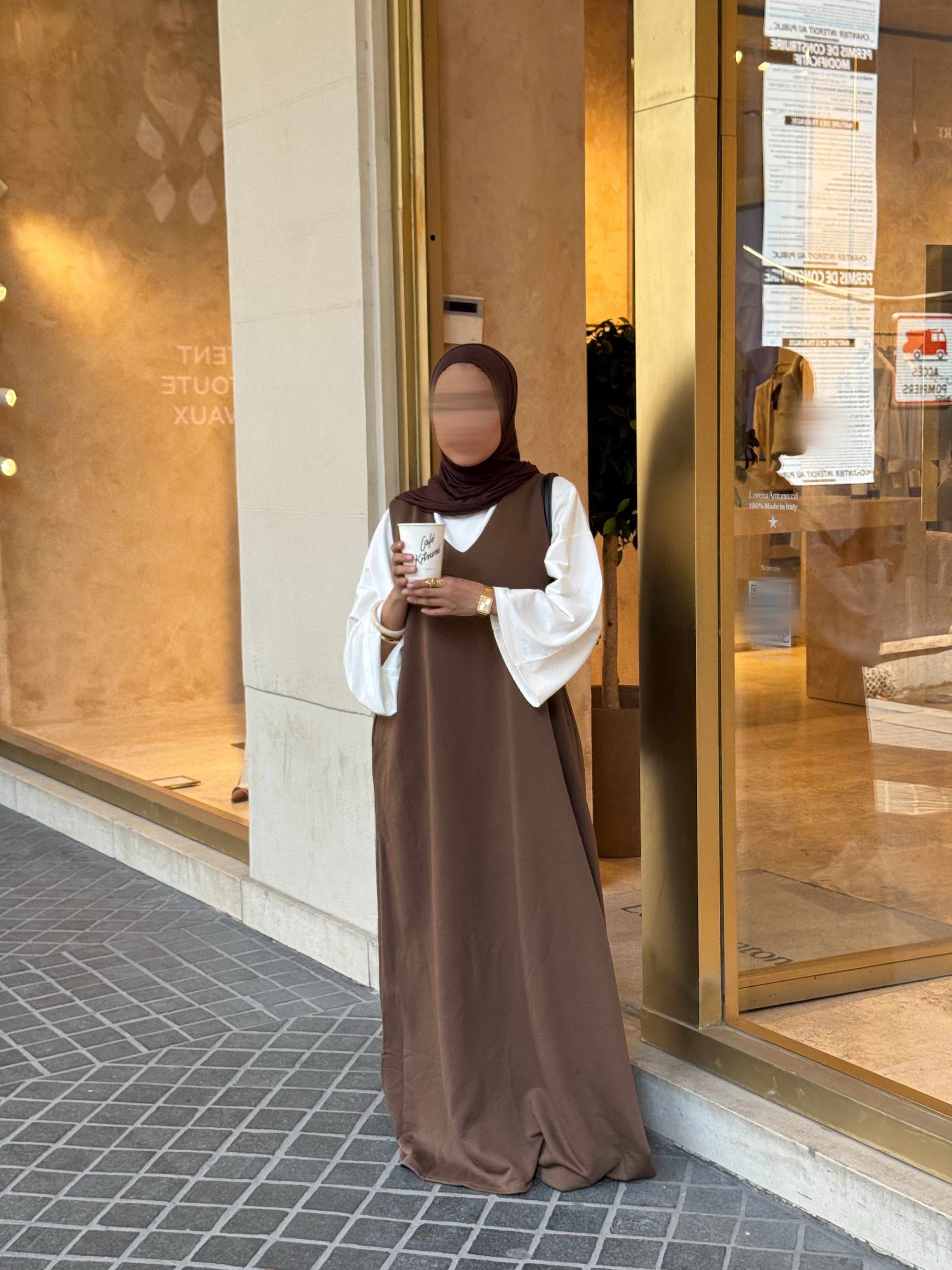 Robe comfy sans manches - marron -