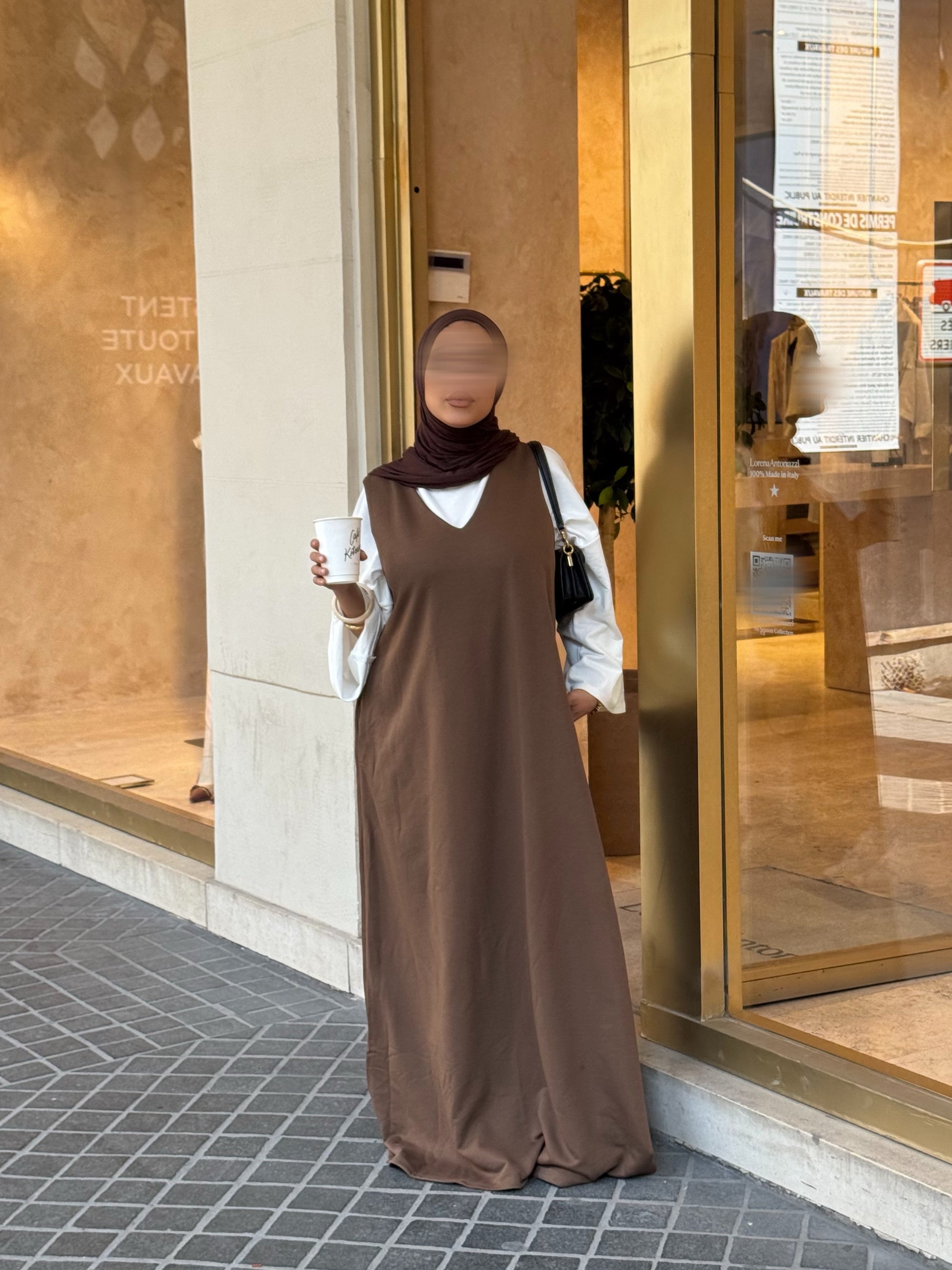Robe comfy sans manches - marron -