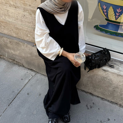 Robe comfy sans manches - noir -