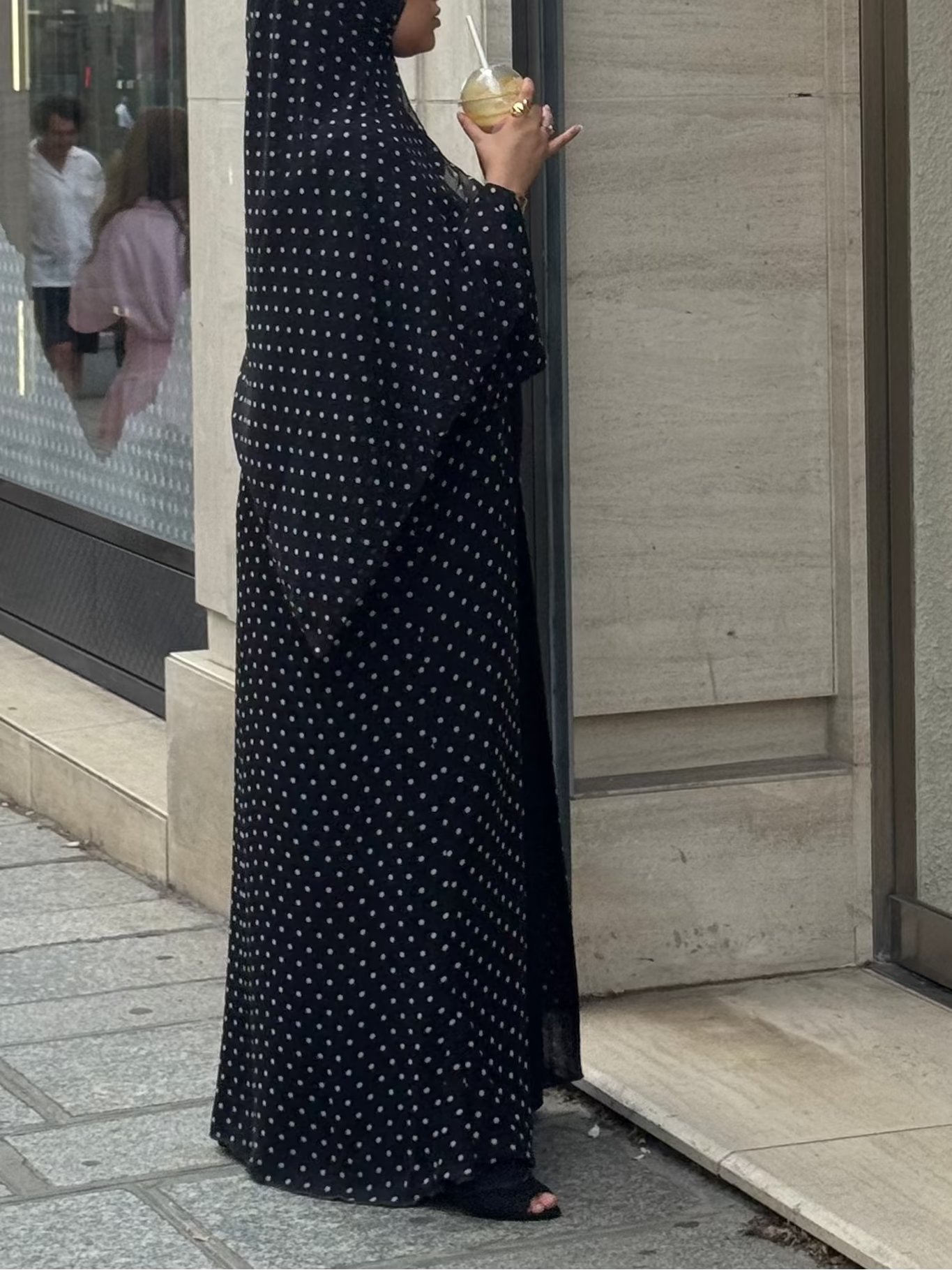 Abaya Polka Dot - noir