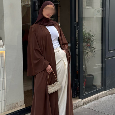 Abaya Nihel 4 pièces - marron - [précommande]